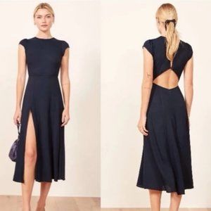 Reformation Gavin Dress in Navy